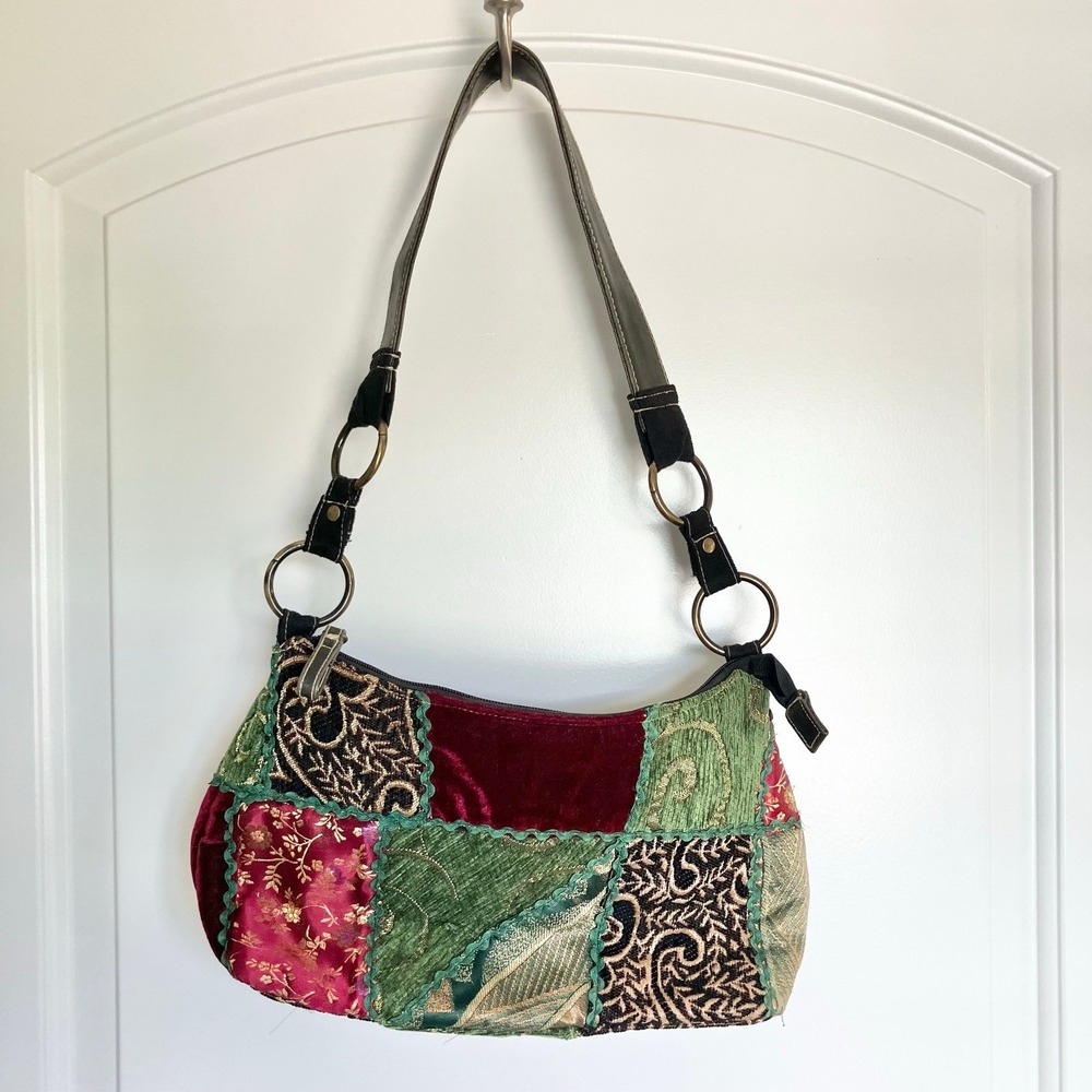 VTG Marlo Tapestry Patchwork Handbag Boho Y2K Cottage Granny Core Brocade Bag